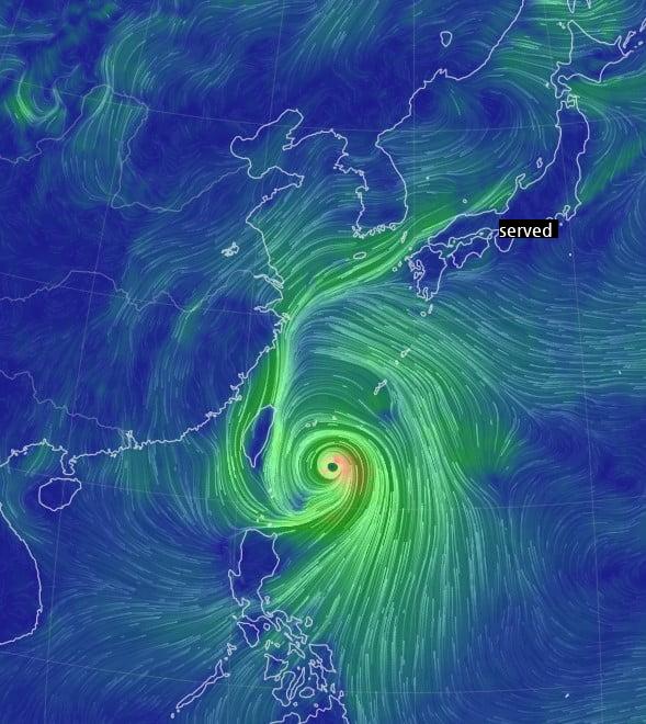 A map of the world's wind, weather, and sea conditions