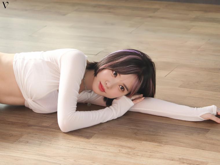 Eunha lying on her stomach