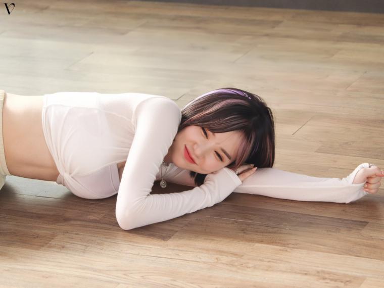 Eunha lying on her stomach