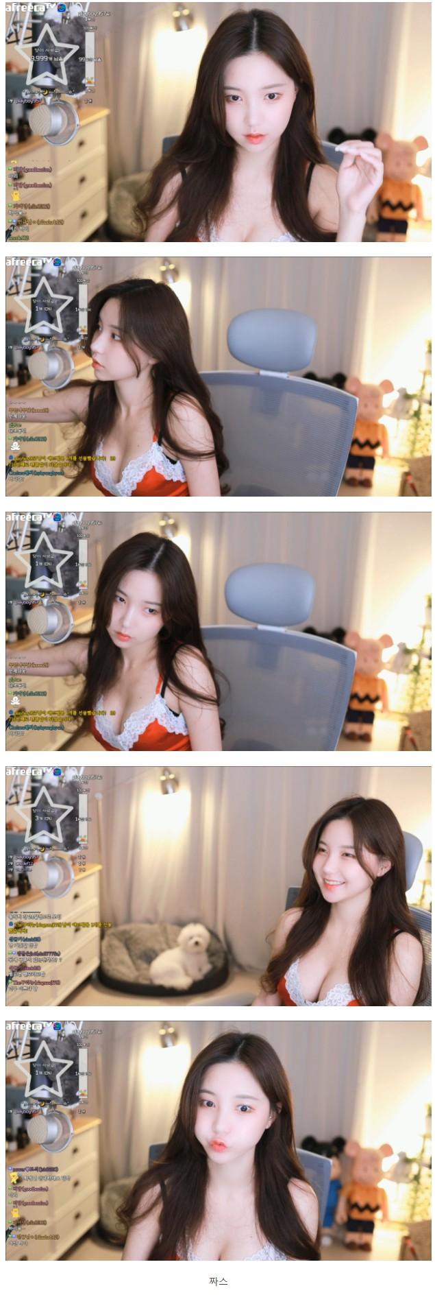 BJ Hwajeong wore red slip lingerie and was in a women's cam mode for the first time in a while