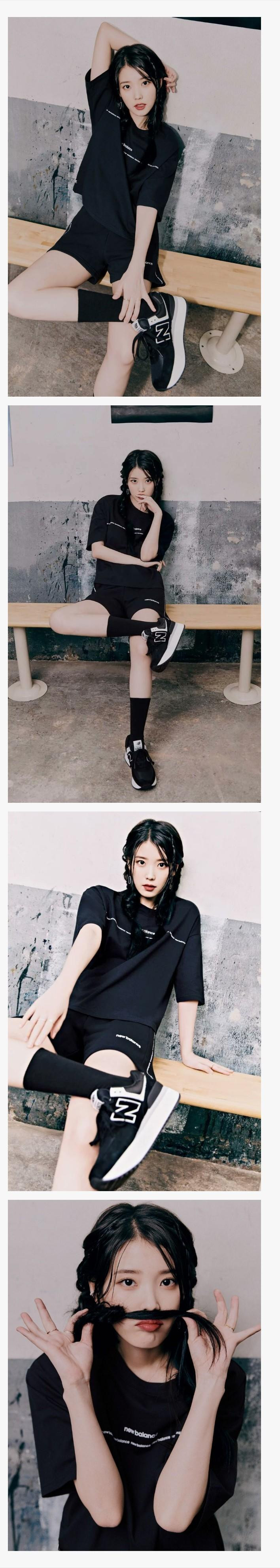 IU looks good in black. New Balance pictorial