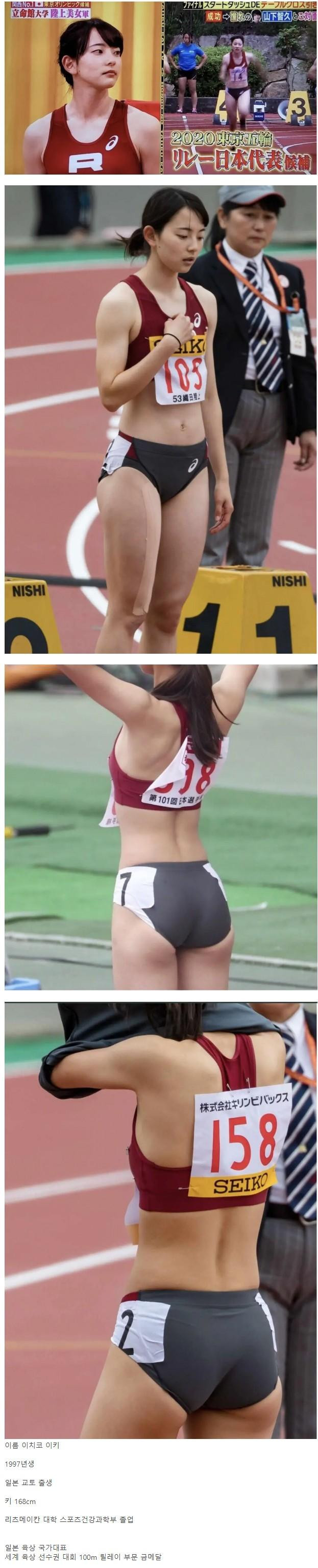 Women's track and field athlete's elastic lower body
