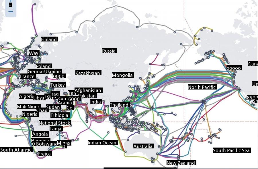 an undersea optical cable map