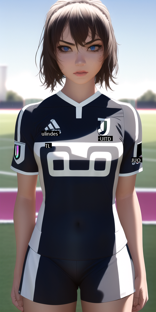 hhh soccer team female characterization drawn by pressure AI