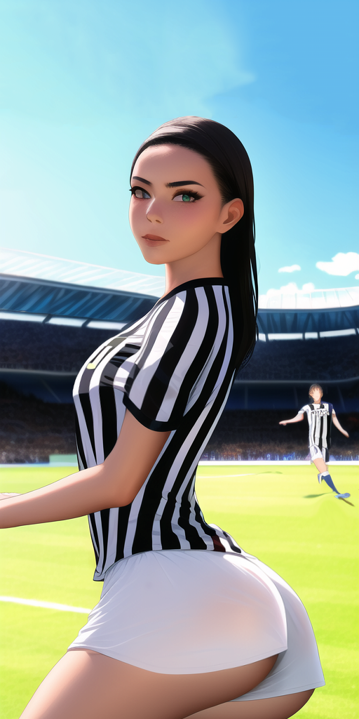 hhh soccer team female characterization drawn by pressure AI