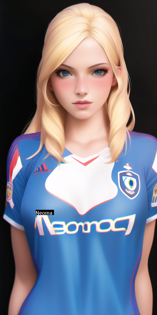 hhh soccer team female characterization drawn by pressure AI