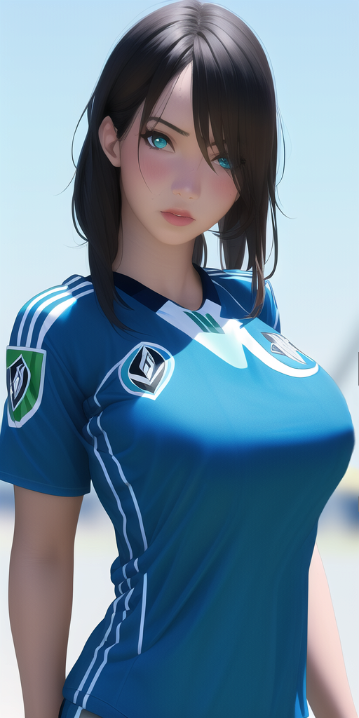 hhh soccer team female characterization drawn by pressure AI