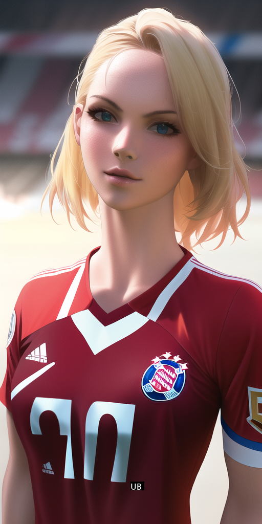 hhh soccer team female characterization drawn by pressure AI