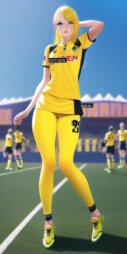 hhh soccer team female characterization drawn by pressure AI