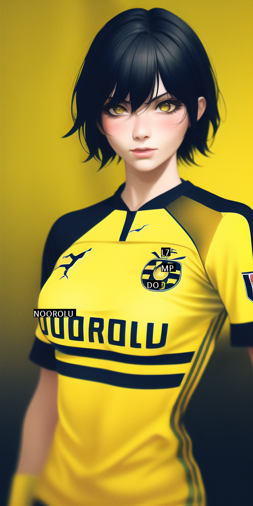 hhh soccer team female characterization drawn by pressure AI