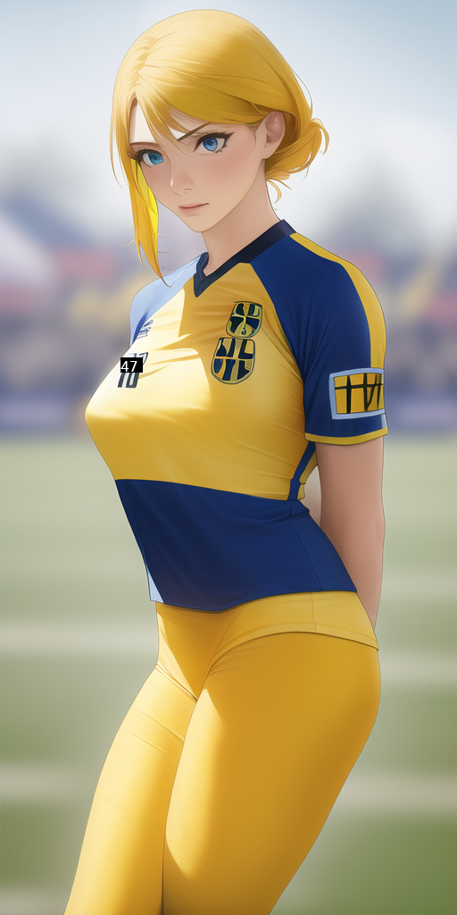 hhh soccer team female characterization drawn by pressure AI