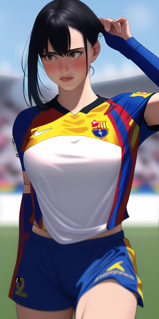 hhh soccer team female characterization drawn by pressure AI