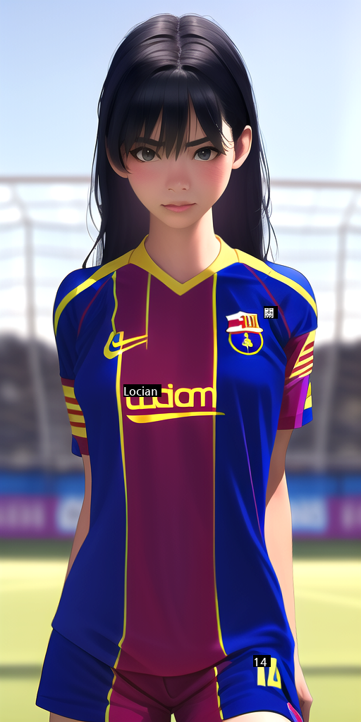 hhh soccer team female characterization drawn by pressure AI