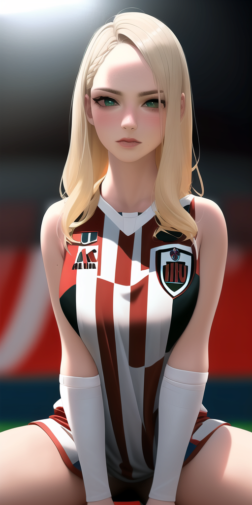 hhh soccer team female characterization drawn by pressure AI