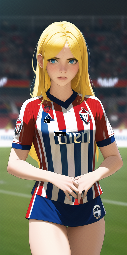 hhh soccer team female characterization drawn by pressure AI