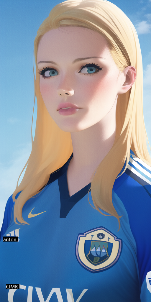 hhh soccer team female characterization drawn by pressure AI