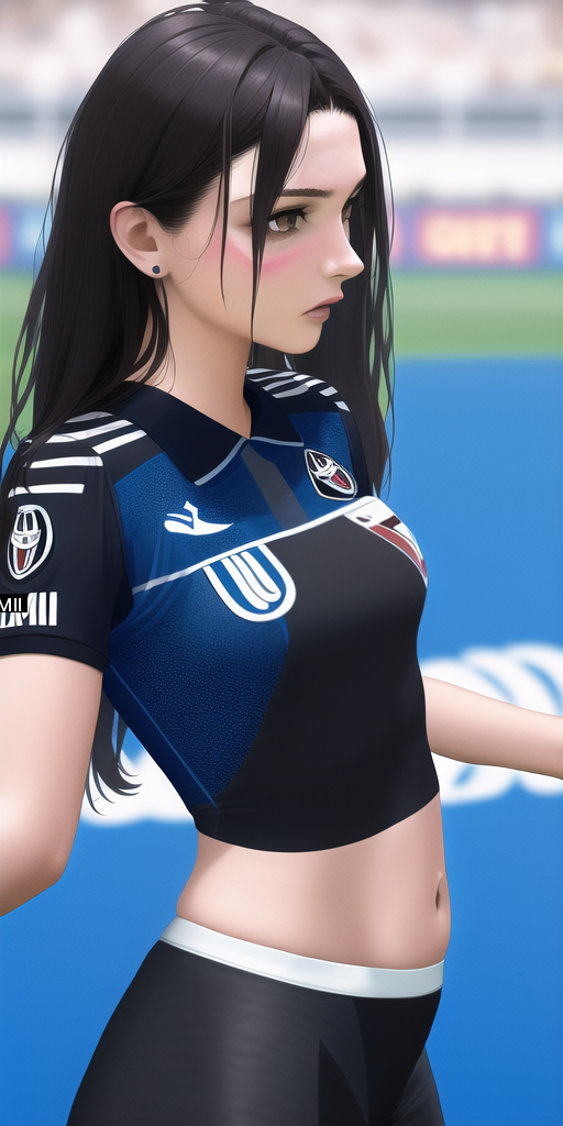 hhh soccer team female characterization drawn by pressure AI