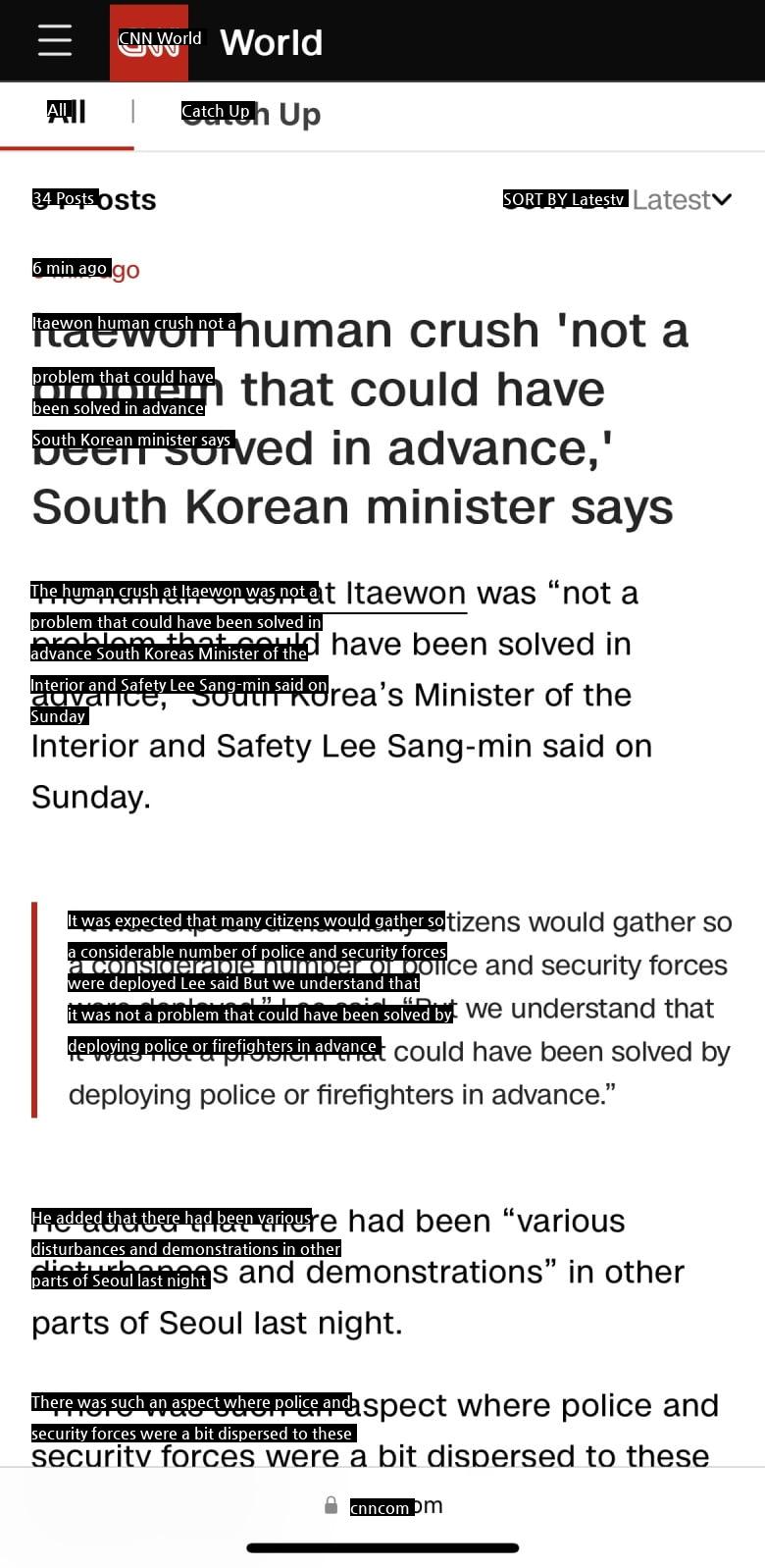 Minister Lee Sang-min's remarks came up on CNN