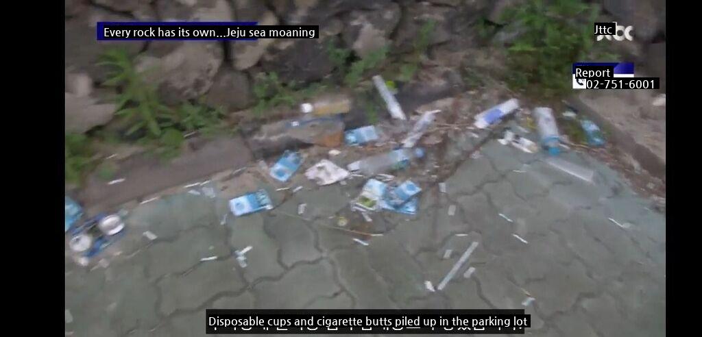 Jeju Island's tourist destination trash