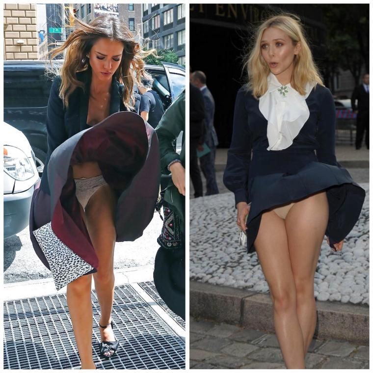 Jessica Alba vs Olson Upskirt Competition