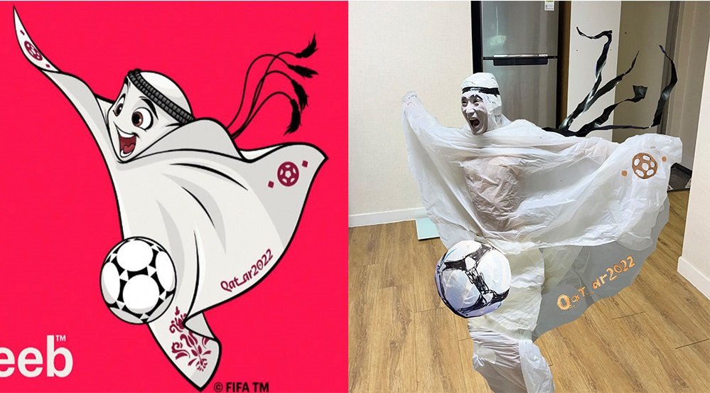I dressed up as a mascot for the Qatar World Cup mascot