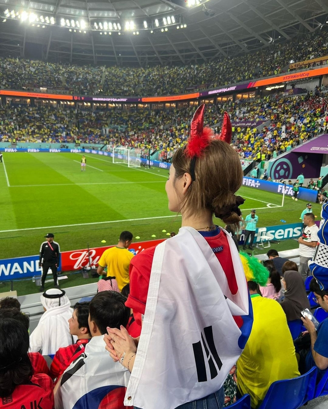 Park Ji-hyun watched the match against Brazil in the round of 16