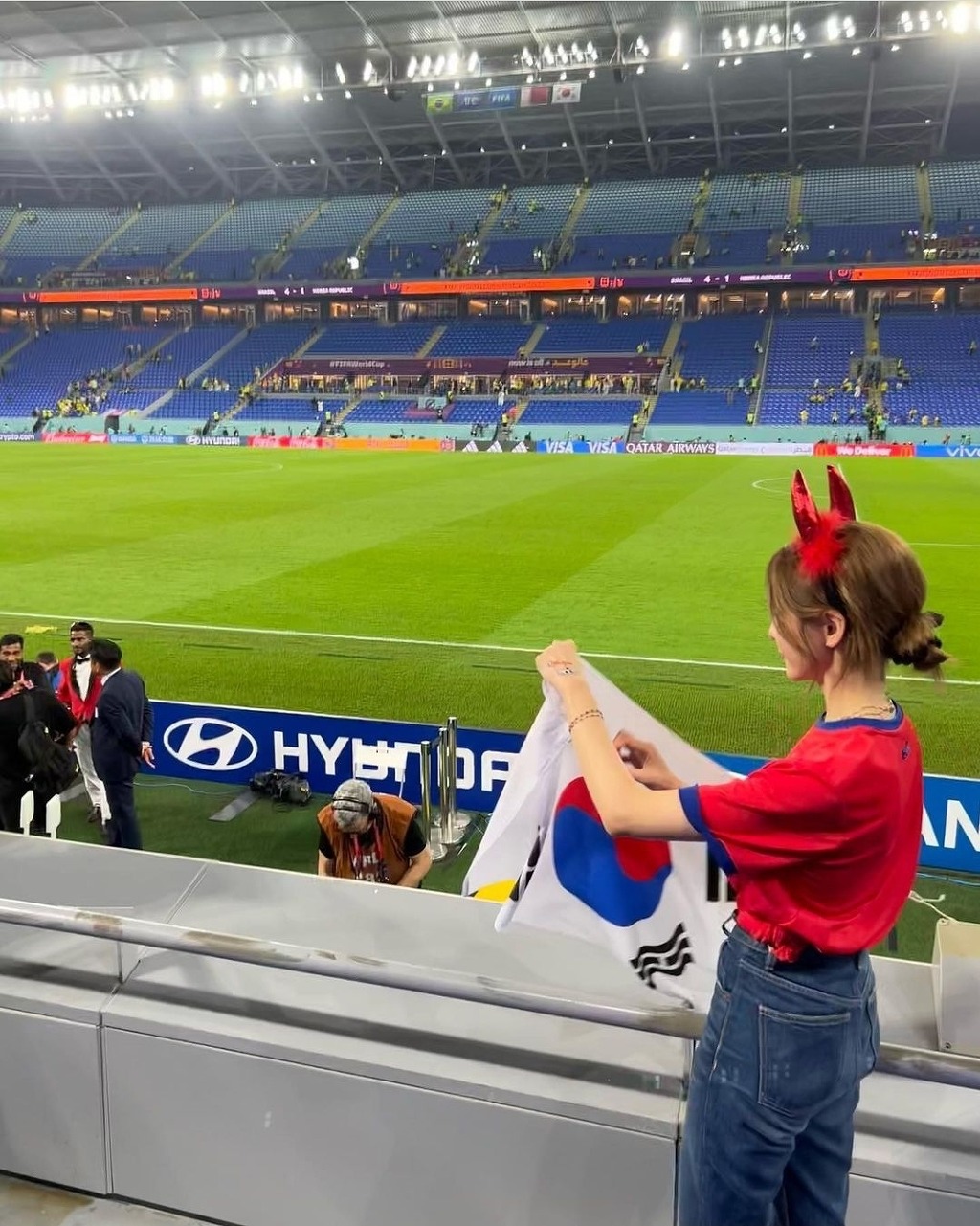 Park Ji-hyun watched the match against Brazil in the round of 16