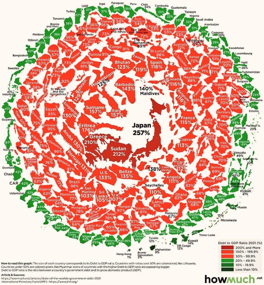 Percentage of national debt growth since COVID-19