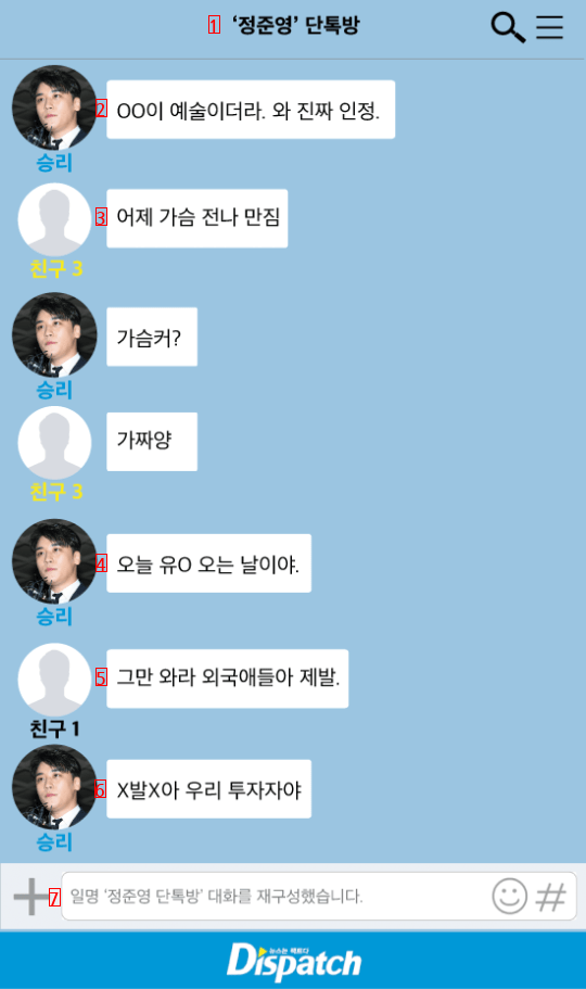 Seungri's group chat room content, which will be released four days later, ddddddjpg.