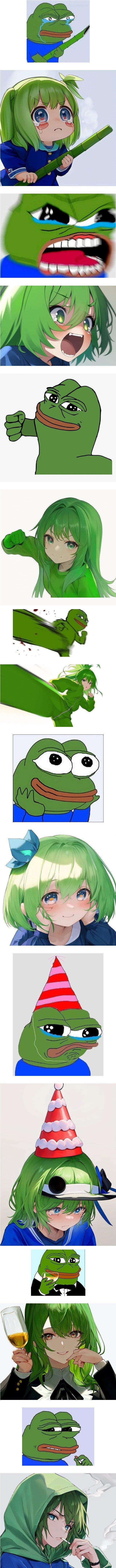 Frog Pepe Moe Hwa Jpg drawn by AI