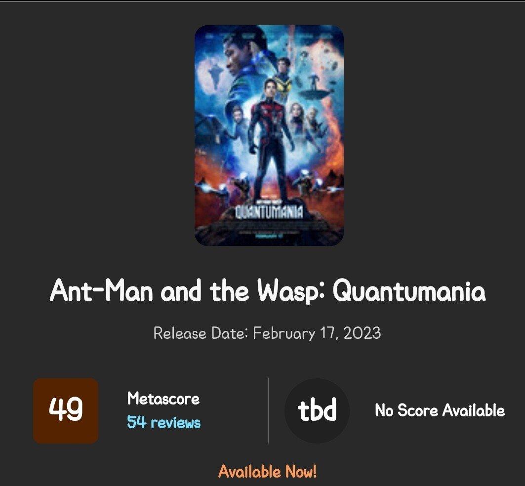 Ant-Man with a rating of 40 points. Ipgal.