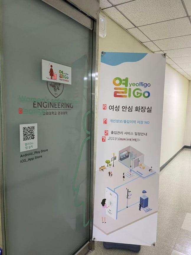 Korea University's women's restroom is open only after gender verification.