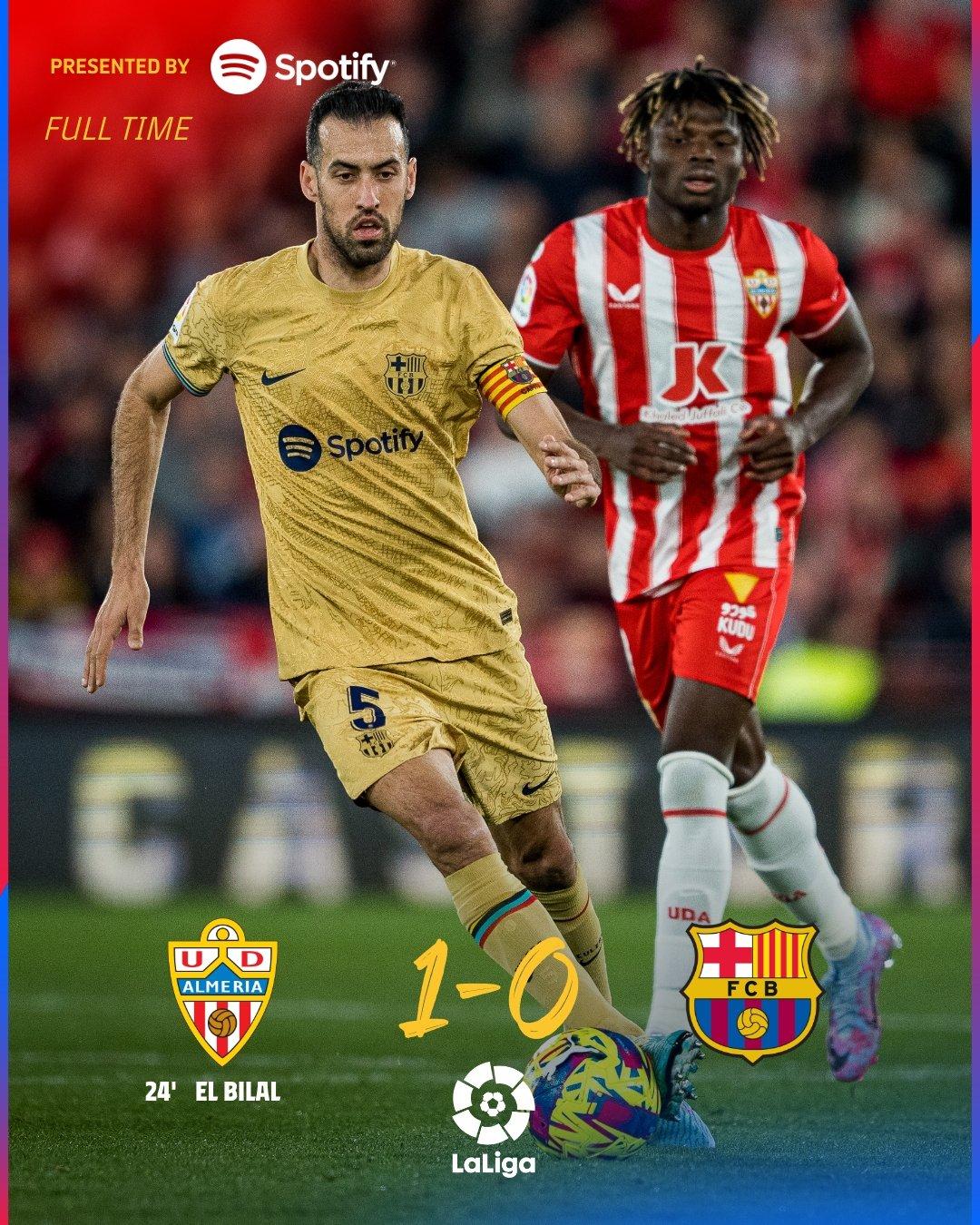 First defeat in official Barcelona club history to Almeria