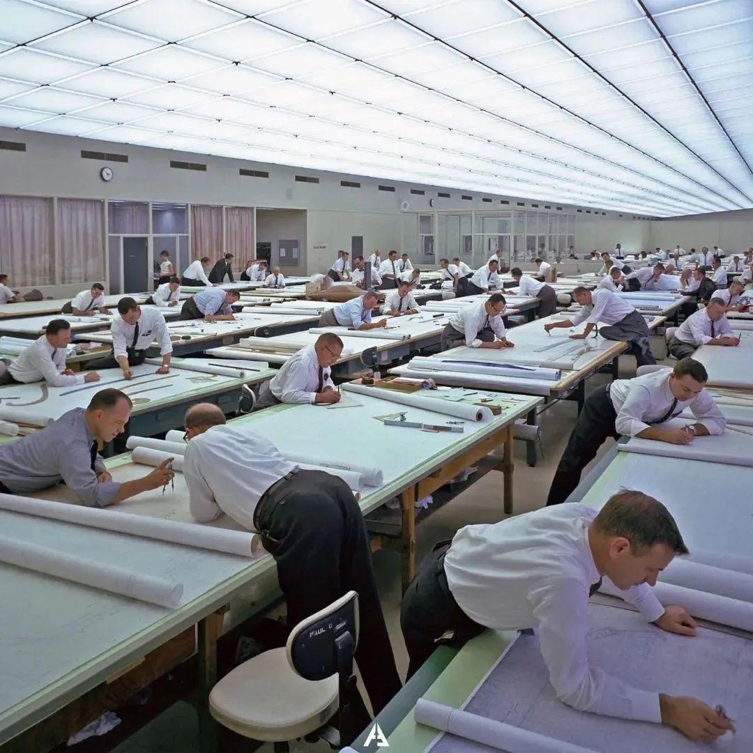 Architects and engineers 50 years ago.