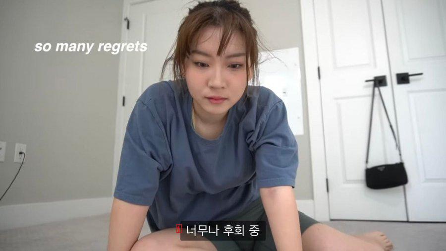 YouTuber jpg who followed Le Seraphim's workout routine for a week.