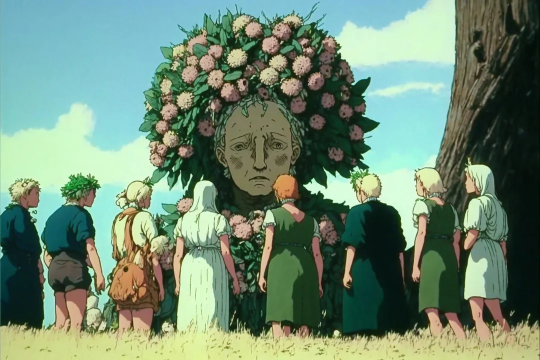 The mid-somma drawn by AI in Ghibli style.