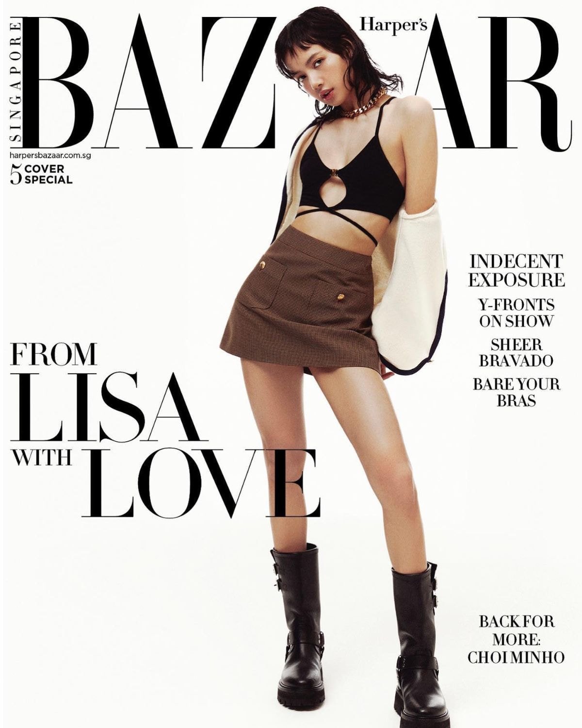 Black Pink Lisa Harper's Bazaar Singapore Cover