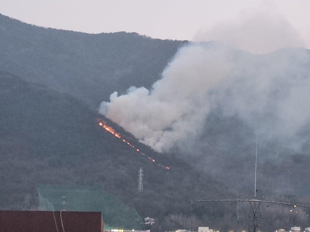 The mountain in front of Daegu is getting bigger.