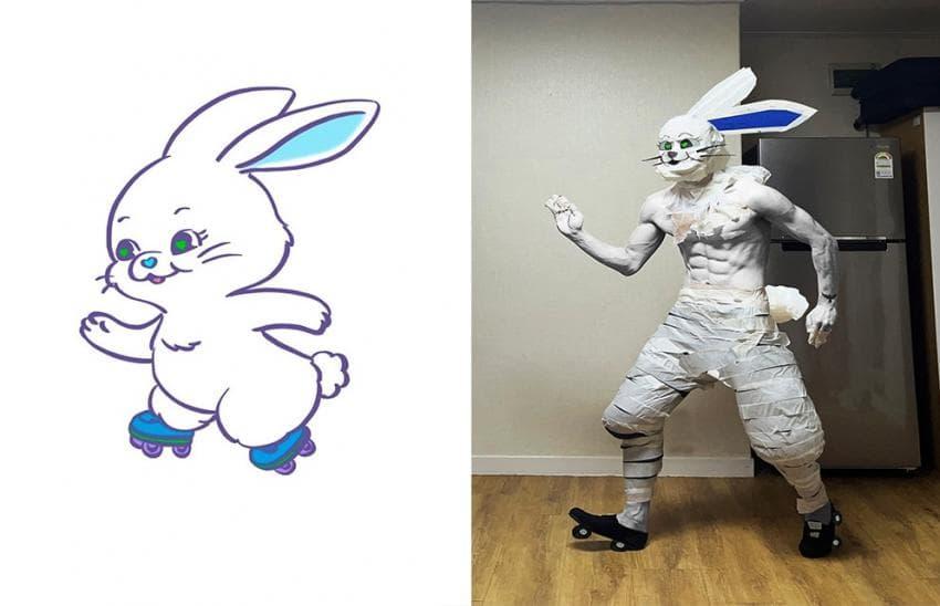 Do a cheap New Jin's rabbit costume lol.