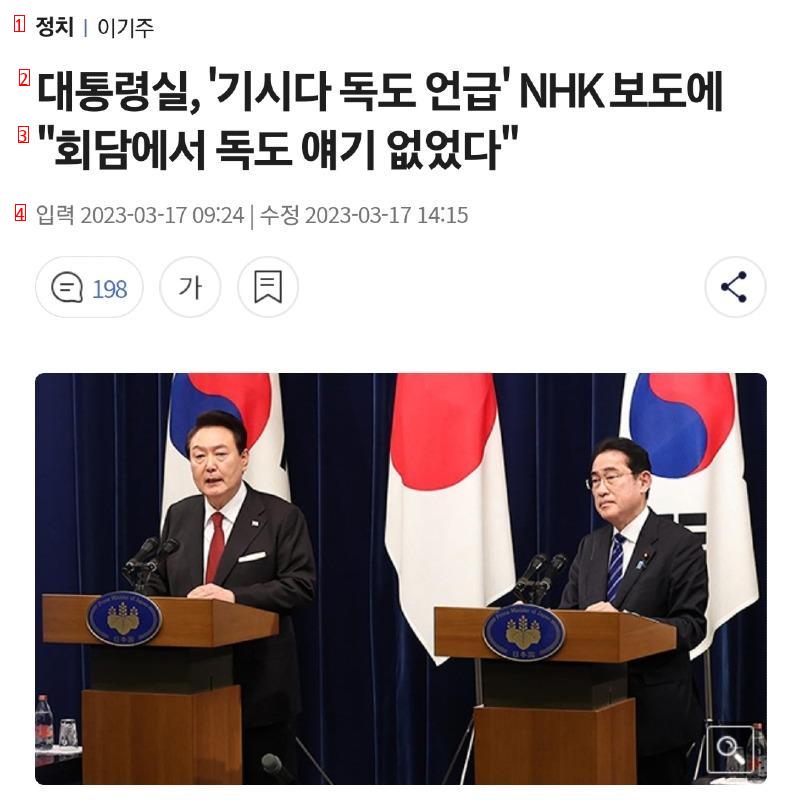 The presidential office did not mention Dokdo.It's like that.(Laughs)