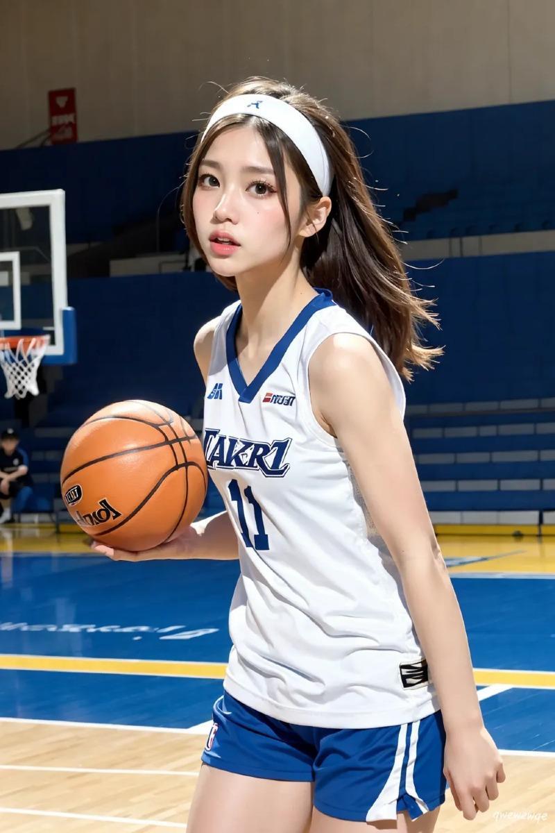 Beautiful basketball player drawn by AI