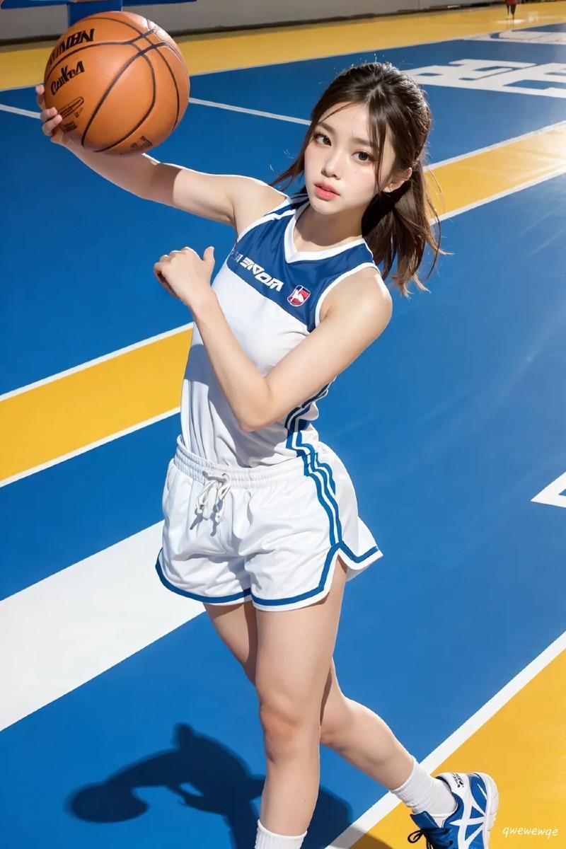 Beautiful basketball player drawn by AI