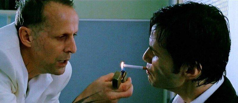 The scene where a non-smoker didn't know anything was wrong.