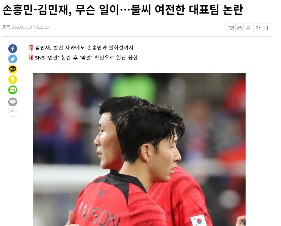 Son Heung-min and Kim Min-jae What Happened…The controversy over the national team remains