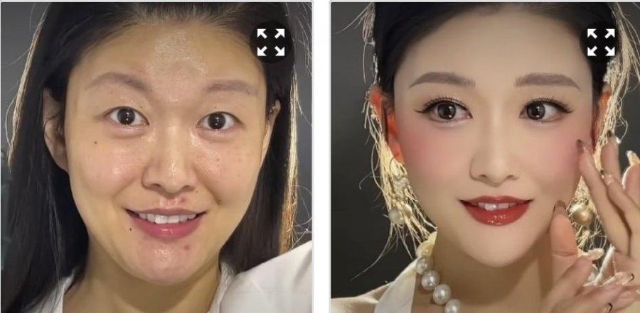 Shocking make-up before and after