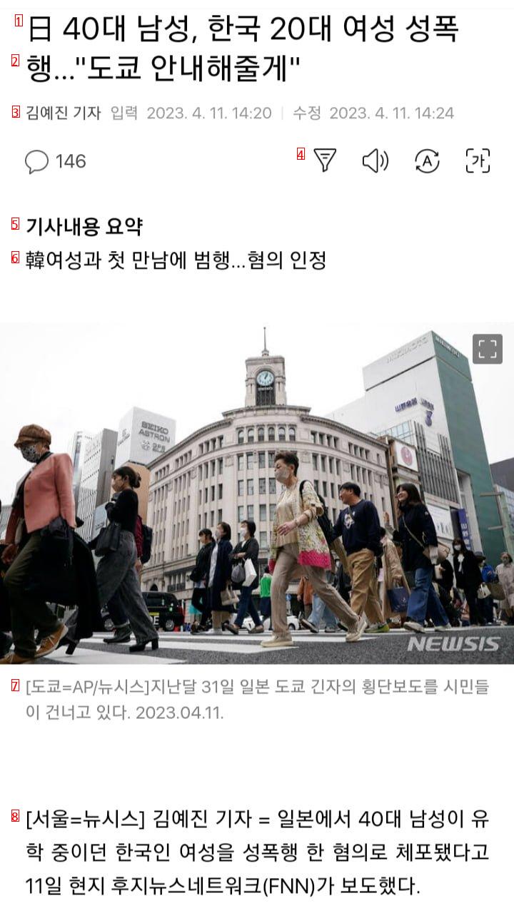 A Japanese man in his 40s sexually assaulted a Korean woman in her 20s