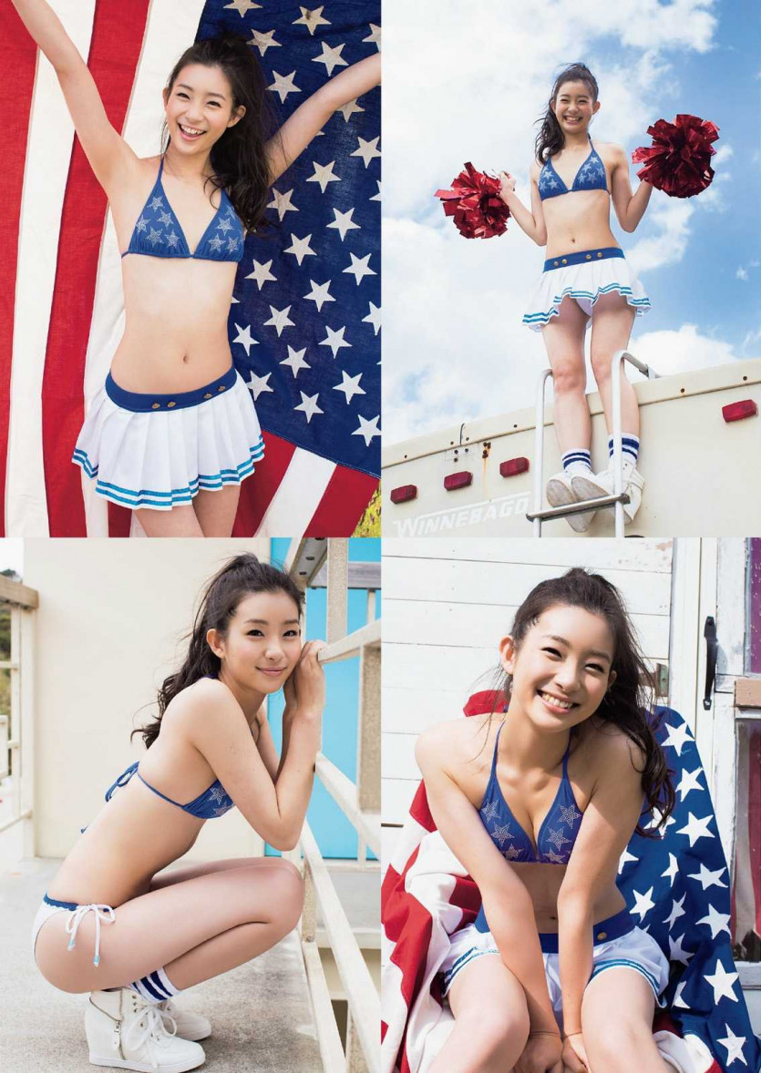 A bikini photo shoot of a young Japanese model