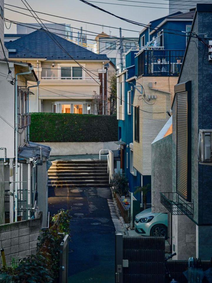 Narrow Japanese Housing in Narrow Residential Area