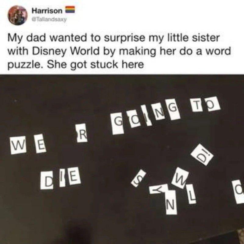 Dad, I wanted to tell you how to go to Disneyland with a puzzle