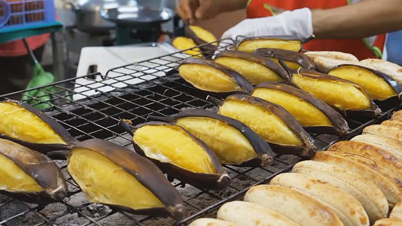 a banana baked in its skin